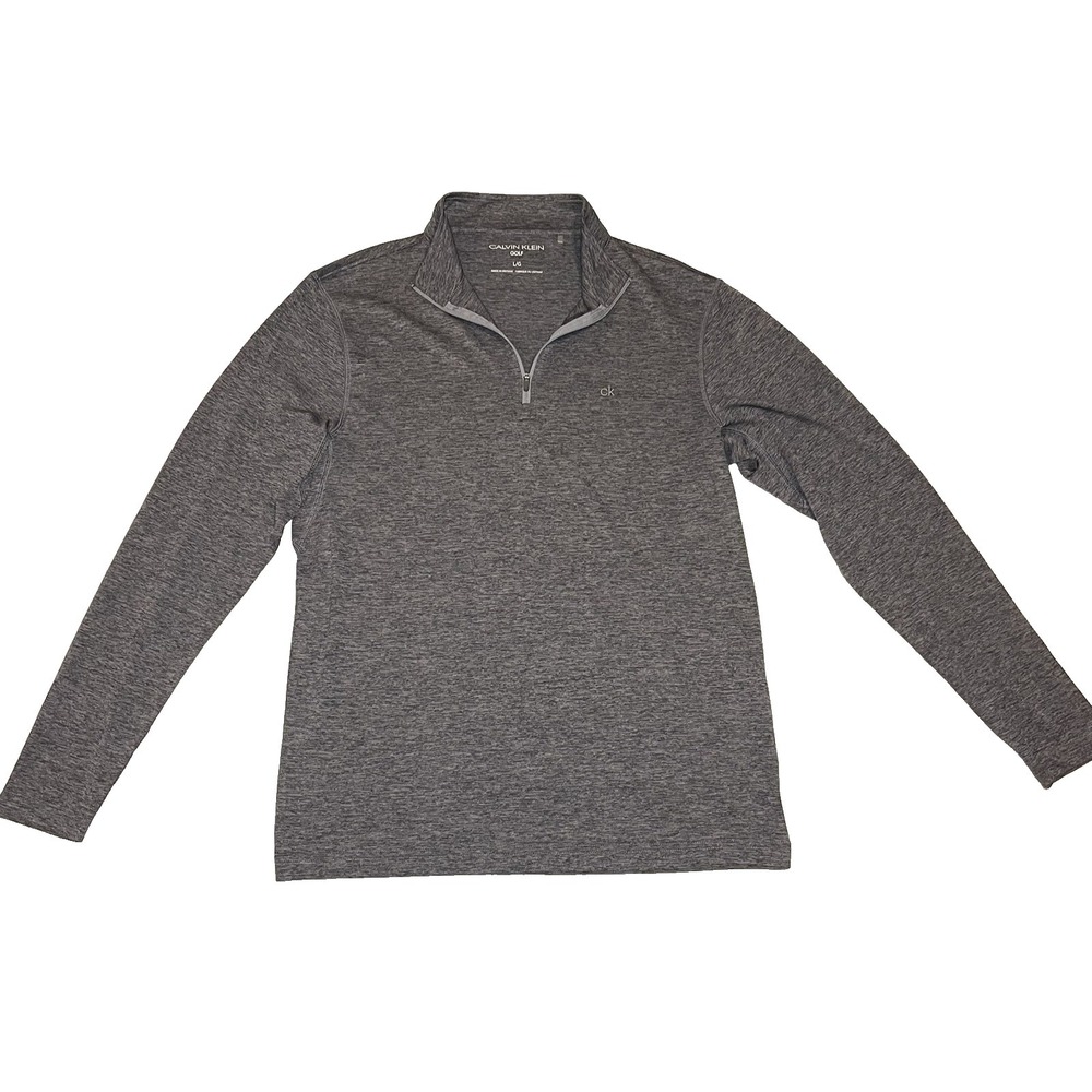 Calvin Klein Men's Golf Pullover Quarter Zip Gray L
